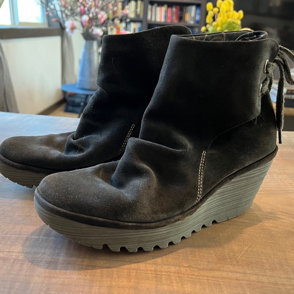 Fly London Shoes - Fly London dark suede Heeled Boots